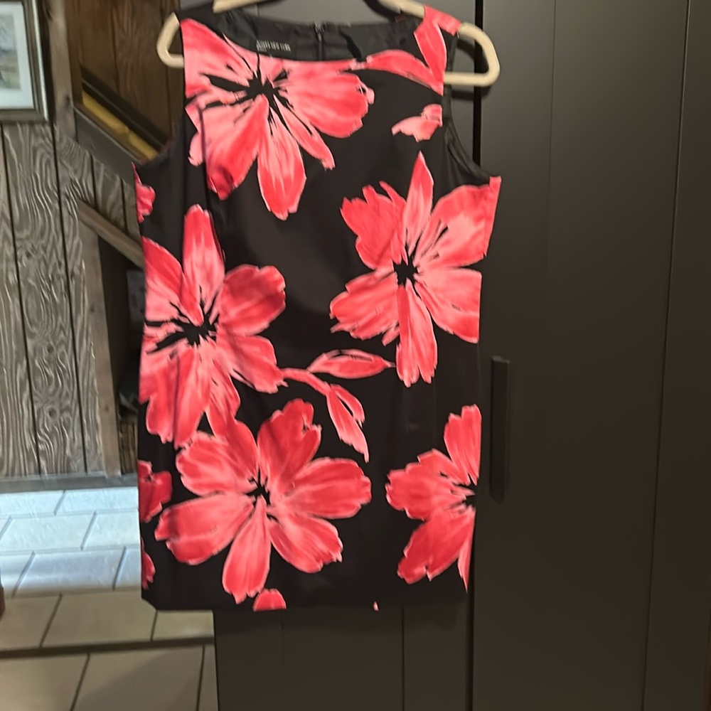 Beautiful, black and pink summer sleeveless dress